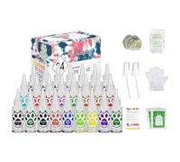 Kit de teinture pour tissu: pigments colorés pour bricolage, peintures d'art textile, bouteilles préremplies avec des couleurs vives non toxiques | Activités artisanales créatives amusantes pour