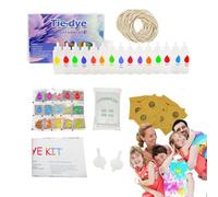 Kit de teinture sur nœuds pour - Kit complet de coloriage sur tissu avec bouteilles de peinture pour l'école, la famille, la maison, l'extérieur, projets débutants, chaussettes, chapeaux