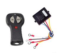 Kit de télécommande de treuil sans fil 12 V 24 V pour treuils magnétiques sur véhicules 4 x 4, VTT, VUS, remorques et ascenseurs, portée de 15,2 m, interrupteur marche/arrêt et indicateur LED (noir)