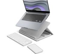 Kit de télétravail Clavier sans fil Azerty Logitech Casa Pop-Up Desk Blanc + Support + Pavé tactile Blanc G