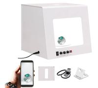 Kit de Tente de Photographie électrique rotative à intensité Variable avec luminosité réglable, boîte à lumière pour Photographie de Bijoux à intensité Variable et Fond Noir Amovible T20