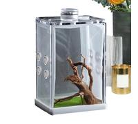 Kit de terrarium, boîte d'élevage de reptiles, enclos d'araignée sautante, boîte de transport pour reptiles en acrylique, rectangulaire, noir, pour araignée, lézard, scorpion, mante