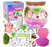 Kit de terrarium licorne pour filles avec lumières LED et télécommande - Jouets licorne pour filles de 5 à 12 ans - Kits de bricolage, anniversaire créatif, activités artistiques pour enfants