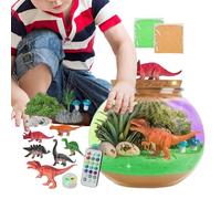 Kit de terrarium lumineux - Jouets lumineux pour garçons, conteneur de terrarium de dinosaure et pile bouton de télécommande | Kit scientifique LED multicolore, arts et artisanat créatifs d'anniv
