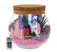 Kit de terrarium lumineux pour enfants, kit d'artisanat de terrarium avec télécommande de synchronisation et lumières colorées, jolie veilleuse LED lumineuse, kit d'art et d'artisanat pour filles