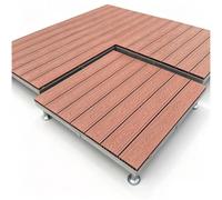 Kit de Terrasse Flottante 4 Pièces, Plateforme Modulaire en Bois Composite