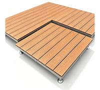 Kit de Terrasse Flottante 4 Pièces, Plateforme Modulaire en Bois Composite