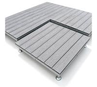 Kit de Terrasse Flottante 4 Pièces, Plateforme Modulaire en Bois Composite