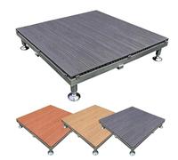 Kit de terrasse Flottante, Dalles de terrasse emboîtables en Composite Bois-Plastique (WPC), Grises, 84 cm x 84 cm