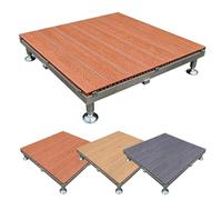 Kit de terrasse Flottante, Dalles de terrasse emboîtables en Composite Bois-Plastique (WPC), Marron, 84 cm x 84 cm