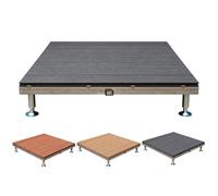 Kit de Terrasse Flottante Modulaire, Plate-forme de Terrasse Surélevée | Terrasse de Patio Autoportante a Profil Bas, Revêtement de Sol en Composite, Pour Balcon, Terrasse et Porche(Gray)