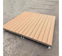 Kit De Terrasse Flottante - Plate-forme Modulaire Extérieure En Bois Composite, Autoportante À Profil Bas, Terrasse De Bricolage Résistante(Teak color)