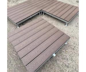 Kit De Terrasse Flottante - Plate-forme Modulaire Extérieure En Bois Composite, Autoportante À Profil Bas, Terrasse De Bricolage Résistante(Purple sandalwood color)