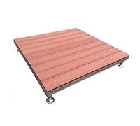 Kit de terrasse flottante - Plateforme modulaire en bois composite pour terrasse, pelouse, jardin, 84 x 84 cm, facile à installer (couleur teck)