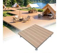 Kit De Terrasse Flottante, Plateforme Modulaire En Bois Composite | Revêtement De Sol Surélevé En Wpc Avec Pieds De Nivellement Réglables(Yellow,100cm/39.4in)