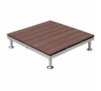 Kit De Terrasse Flottante pour Terrasse Pelouse Jardin Facile à Installer | Dalle De Terrasse ExtéRieure En Composite Avec Pieds RéGlables En Hauteur(Brown)
