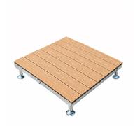 Kit De Terrasse Flottante pour Terrasse Pelouse Jardin Facile à Installer | Dalle De Terrasse ExtéRieure En Composite Avec Pieds RéGlables En Hauteur(Yellow)