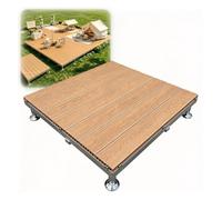Kit de Terrasse Préfabriquée, Revêtement Modulaire WPC à Pieds Réglables | Terrasse Composite Élevée, Imperméable, Installation Facile pour Jardin, Terrasse et Balcon(Natural)