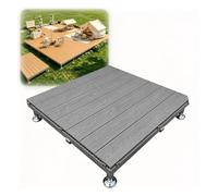 Kit de Terrasse Préfabriquée, Revêtement Modulaire WPC à Pieds Réglables | Terrasse Composite Élevée, Imperméable, Installation Facile pour Jardin, Terrasse et Balcon(Brown)