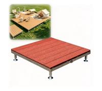 Kit de Terrasse Préfabriquée, Revêtement Modulaire WPC à Pieds Réglables | Terrasse Composite Élevée, Imperméable, Installation Facile pour Jardin, Terrasse et Balcon(Red)