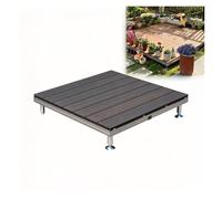 Kit de Terrasse Préfabriquée, Revêtement Modulaire WPC à Pieds Réglables | Terrasse Composite Élevée, Surface antidérapante, Installation sans outil pour Jardin et Balcon(Brown)