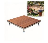 Kit de Terrasse Préfabriquée, Revêtement Modulaire WPC à Pieds Réglables | Terrasse Composite Élevée, Surface antidérapante, Installation sans outil pour Jardin et Balcon(Red)