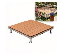 Kit de Terrasse Préfabriquée, Revêtement Modulaire WPC à Pieds Réglables | Terrasse Composite Élevée, Surface antidérapante, Installation sans outil pour Jardin et Balcon(Natural)