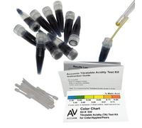 Kit de test d'acidité Accuvin pour cidre, pomme, poire, 0,36 à 0,80 g/100 ml d'acide malique [10 tests]