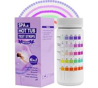 Kit de test de 100 bandes pour spa et tube chaud, calibrés pour eau chaude pour maximiser l'accursion, 6 Way de test de résistance totale, chlorine libre, bromine, chlore totale, alcalinité et pH