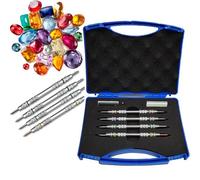 Kit de test de dureté Mohs - Paquet de 4 aiguilles de notation à double extrémité, pics en acier inoxydable avec boîte de rangement, différents niveaux de dureté for les tests minéraux