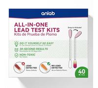 Kit de test de plomb, résultats rapides en moins de 30 secondes, tout-en-un, sans vinaigre, vérifie le plomb sur les surfaces peintes, le bois, le métal et plus, cotons-tiges jetables - (40 pièces)