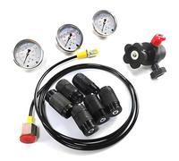 Kit de test de pression d'azote hydraulique avec régulateur, 3 jauges (1500 psi/4000 psi/6000 psi), 7 raccords, 1 tuyau de gaz pour équipement de traitement du gaz