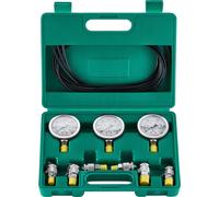 Kit de test de pression hydraulique, 250/400/600 bar, 3 jauges, 6 raccords de test, 3 tuyaux de test, kit manomètre de test hydraulique pour pelleteuse avec sac de transport portable pour pelles, trac