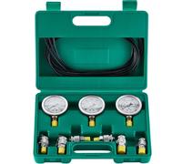 Kit de test de pression hydraulique - 250/400/600 bar - 3 jauges - 6 raccords de test - 3 tuyaux de test - Kit manomètre de test hydraulique pour pelleteuse avec sac de transport portable pour pelles,