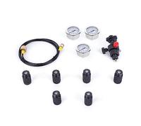 Kit de test de pression hydraulique, kit de test de jauge d'azote avec 3 manomètres et 7 raccords, kit de test de vanne de charge d'azote d'accumulateur hydraulique pour excavatrices, test de pressi