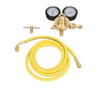 Kit de test de régulateur de pression d'azote en laiton 1/4", manomètre de connexion de soupape de réduction de pression de gaz en laiton avec tuyau de 200 cm