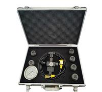 Kit de test de soupape de gaz de remplissage d'azote pour accumulateur hydraulique, 6 raccords, 1 manomètre et 1 tuyau d'air, kit de test de pression hydraulique, plage de mesure de 0 à 25 Mpa, pres