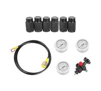 Kit de test de soupape de gaz de remplissage de charge d'accumulateur d'azote hydraulique avec manomètres de test de pression et étui de rangement, 1 tuyau de gaz, outils de chargement de gaz