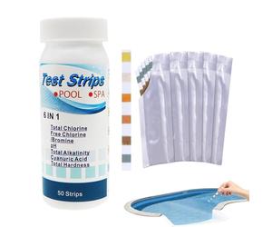 Kit de test de test de piscine 7-en-1 pour analyse de l'eau avec codage couleur | Mesure rapide du de la dureté du pH du pH | Examinateur de qualité de l'eau - Soins de ce