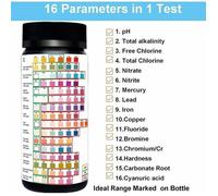 Kit de test d'eau potable - PZCC - 16 en 1 - pH - Mercure - Plomb - Fer - Cuivre - Alcalinité totale - Dureté - Nitrites