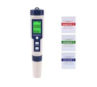 Kit de test for piscine d'eau salée, testeur de pH, thermomètre de piscine, testeur d'eau numérique 5 en 1, pH/T/DS/EC/salinité/température, adapté aux, spas, eau potable