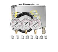 Kit de Test manomètre hydraulique 3 en 1 pelle, 9 raccords (G1/8, G1/4, UNF) avec jauges 25/40/60MPa et boîtier aluminium