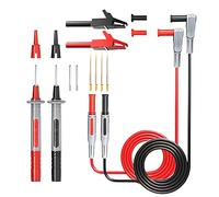 Kit de testeur de câble multimètre avec fiche banane de 4 mm avec 8 embouts de test de précision tranchants interchangeables 2 trous de fiche banane et pinces crocodiles