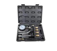 Kit de testeur de Compression 8 pièces - Manomètre de Pression de Cylindre de Moteur à Essence Professionnel 0-300 PSI avec Adaptateur - Robuste avec étui en PVC Portable(Black)