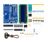 Kit de testeur de transistor pour électronique DIY 9 V alimenté par batterie avec résolution de résistance de 0,1 Ohm, mesure l'inductance de capacité BJT Mosfet Jfet pour circuit imprimé Esr Blue