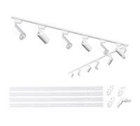 Kit de têtes et rails d'éclairage de piste Brightened, 20W 3000K Warm White Plug in LED Track Lights Compatible with H-Type Track Light System with 4x1m Track Rails Modern Spotlight for Accent Illumin