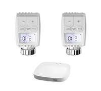 Kit de Têtes Thermostatiques Connectées Universelle avec Ecran LCD + Passerelle ZigBee - Kit 2 têtes + 1 passerelle
