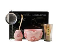 Kit de thé matcha - Lot de 5 bols à matcha, accessoires de fabrication de thé, porte-fouet pour cuisine, maison, petit déjeuner, dessert, mariage, méditation, hommes et femmes