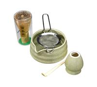 Kit de thé Matcha - Scoop de fouet en bambou, outil de bol en céramique | Ensemble complet de poudre verte japonais, ustensiles naturels pour la cérémonie de cuisine de cuisine cadeau de