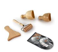 Kit de thérapie par le bois pour buste | Madérothérapie | Idéal pour les massages | Fabriqué en bois de pin et lotus naturel | Conçu par Maderoterapia Estética Espagne | Comprend un DVD de cours